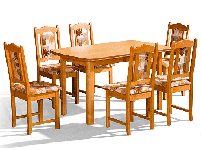 Jedálenský stôl Sar P + 6 stoličiek DAP-12